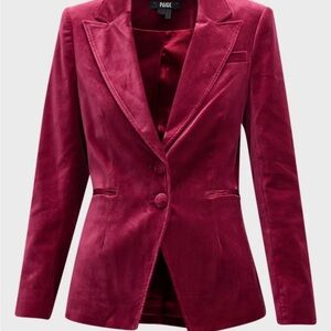 PAIGE Women's Velvet Blazer - burgundy xs sold out.